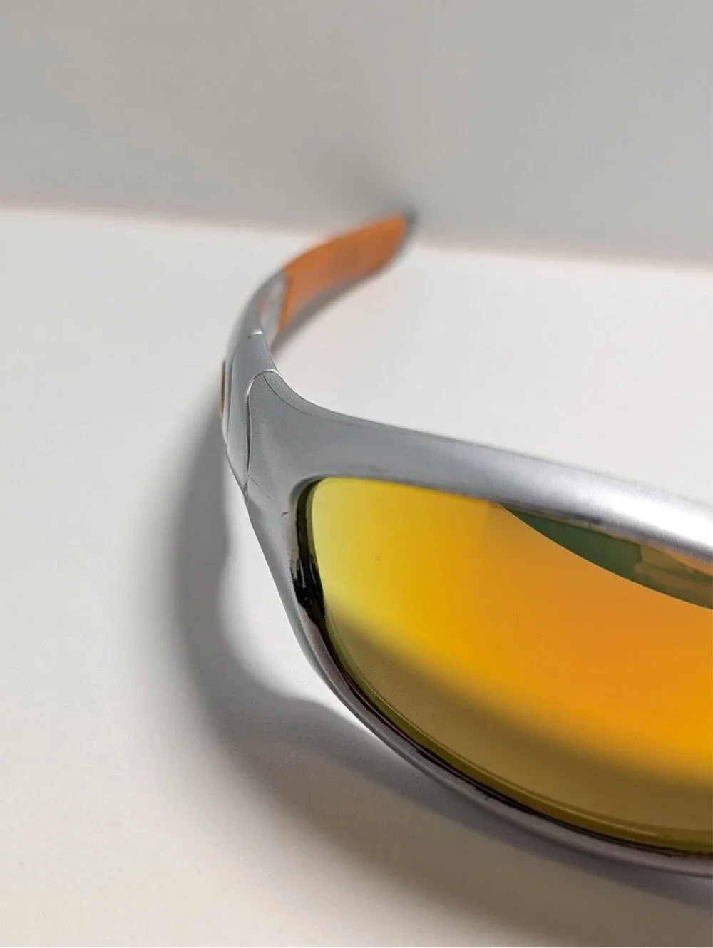 Oakley Straight 04-331 Fire Iridium Lens Silver Wrap Men's Sunglasses 61-18-135